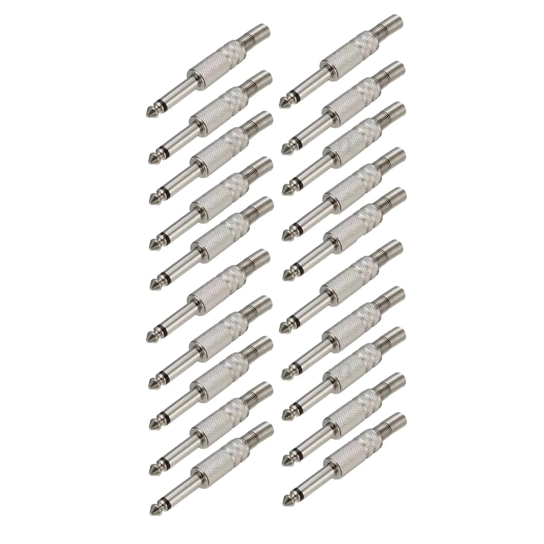 20Pcs/Set 6.35mm 1/4-inch Mono TS Male Plug Solder Audio Cable Video Speaker Connector