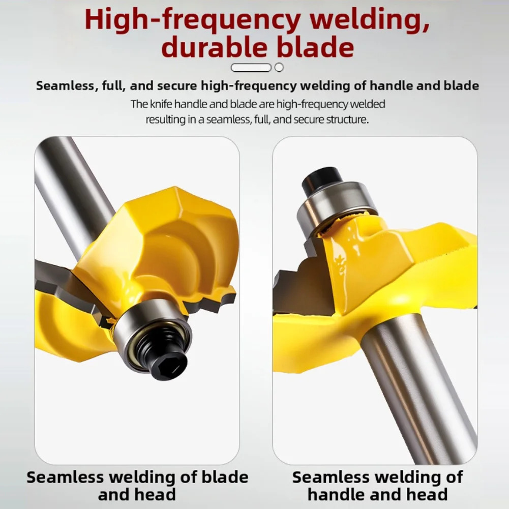 1pc 8mm Shank Corner Rounding Router Bit Concave Milling Cutter Round Edge Trimmer Roman Ogee Bearing Router Bit Woodworking Too