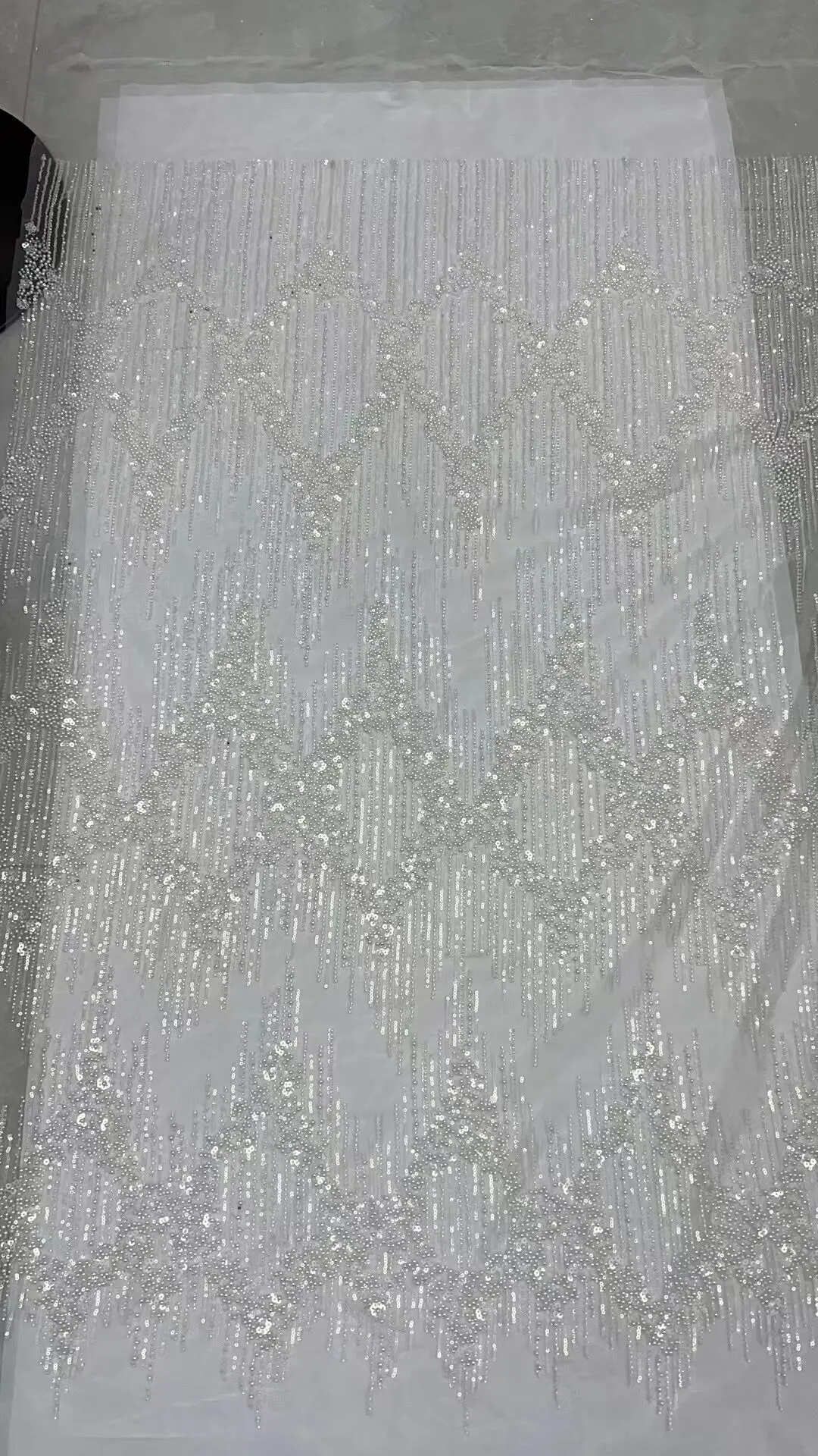 

African Lace Fabric J-13085817 High Quality Lace With Sequins Beads French Net Embroidery Luxury Beaded Wedding Tulle Laces