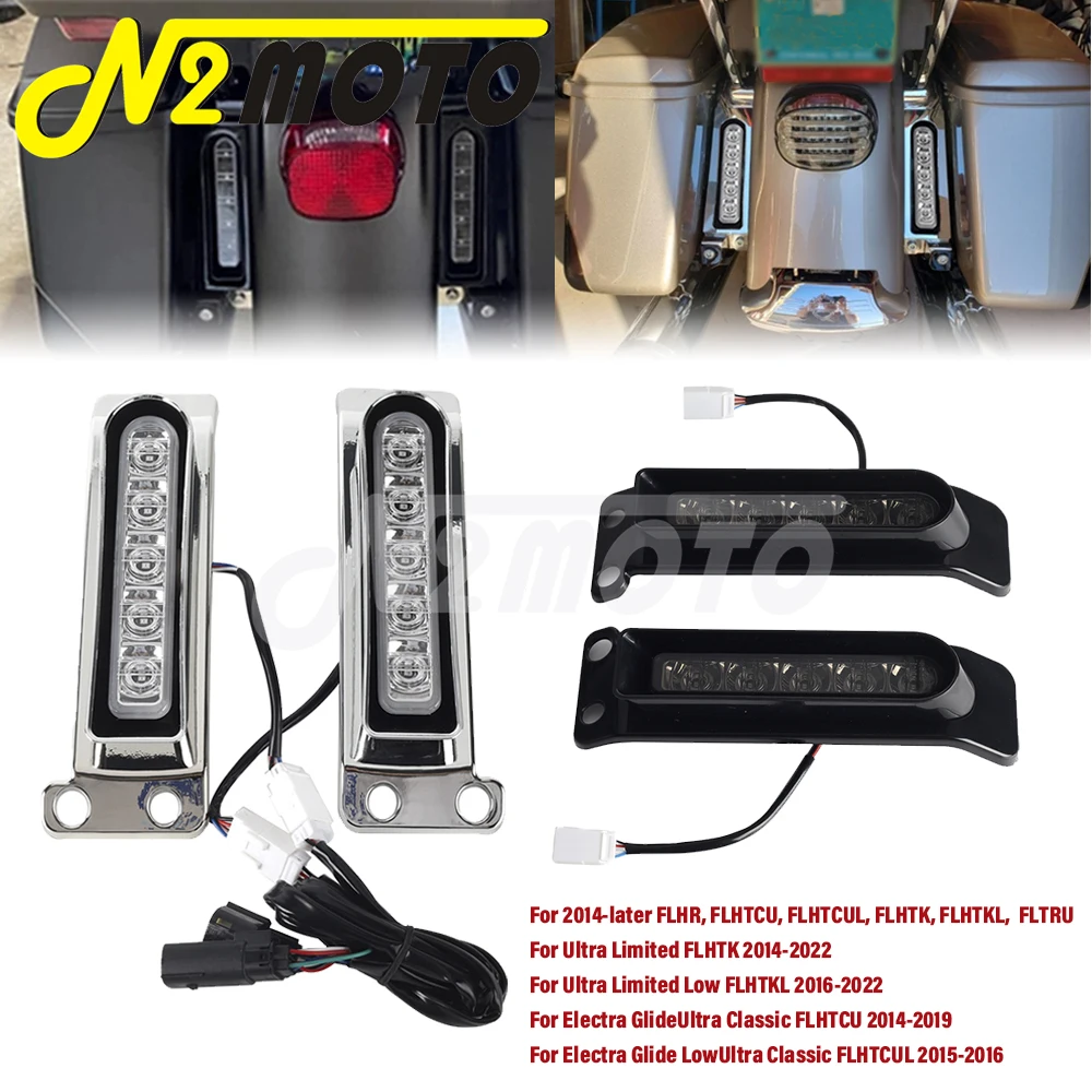 

Rear Fender Saddlebag Strut Lights For Harley Touring FLHTK FLHTKL FLHR FLHTCU FLTRU 2014-later Side Saddle Bag LED Filler Light