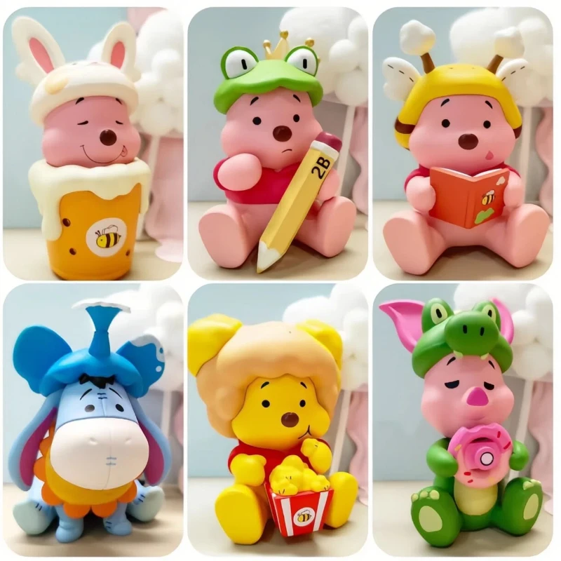 

In Stock Yellow Bear Blind Box Handmade Puppy Honey Pot Skin Clean Pig Cartoon Doll Desktop Decoration Surprise Festival Gift