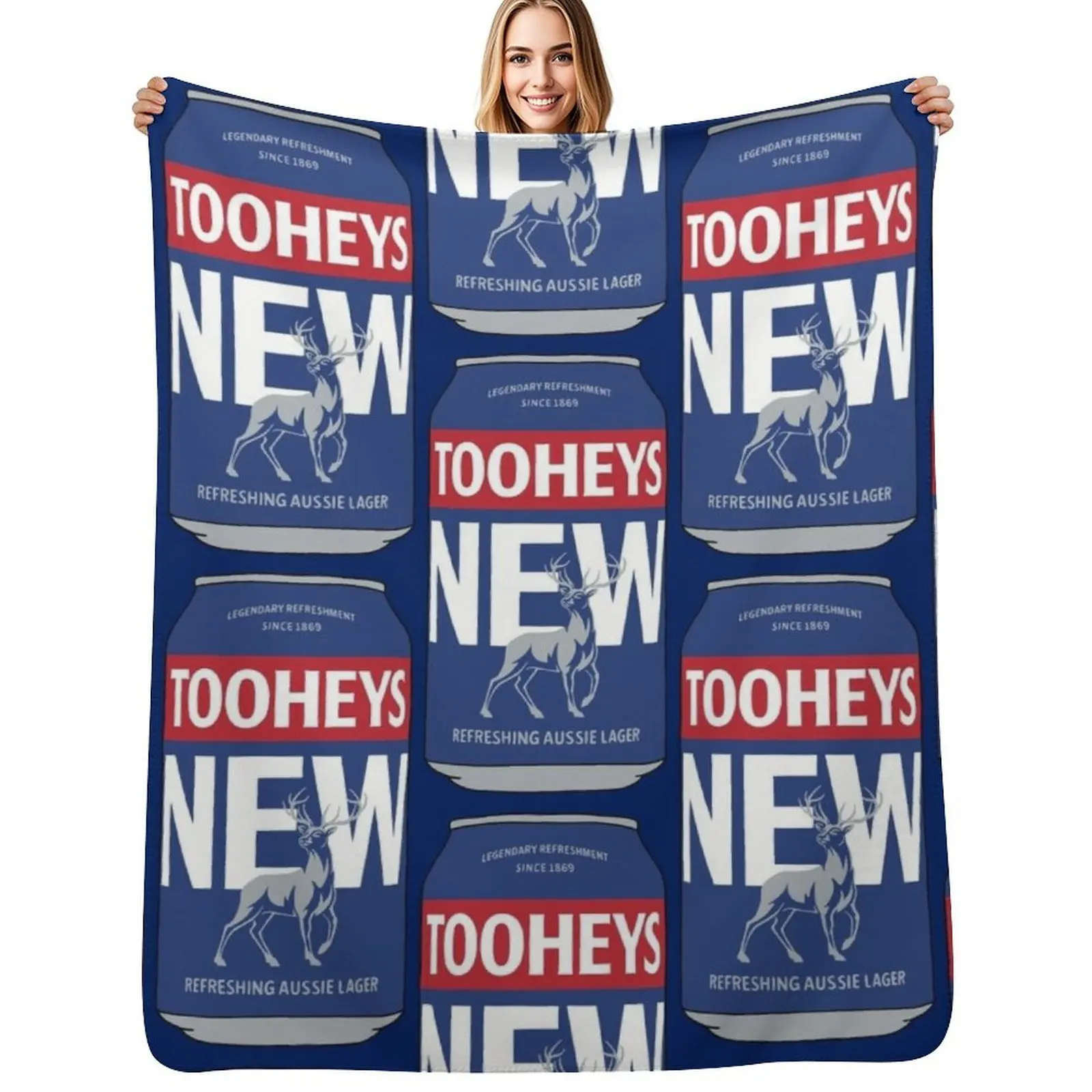 Hand-drawn Tooheys New 2023 can Throw Blanket Year Round Soft Comfortable Blanket for Home