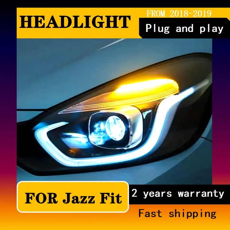 

Car Styling for Car Lights for Honda Jazz Fit Headlight 2021-2022 GR9 Head Lamp Drl Projector Lens Automotive Accessories