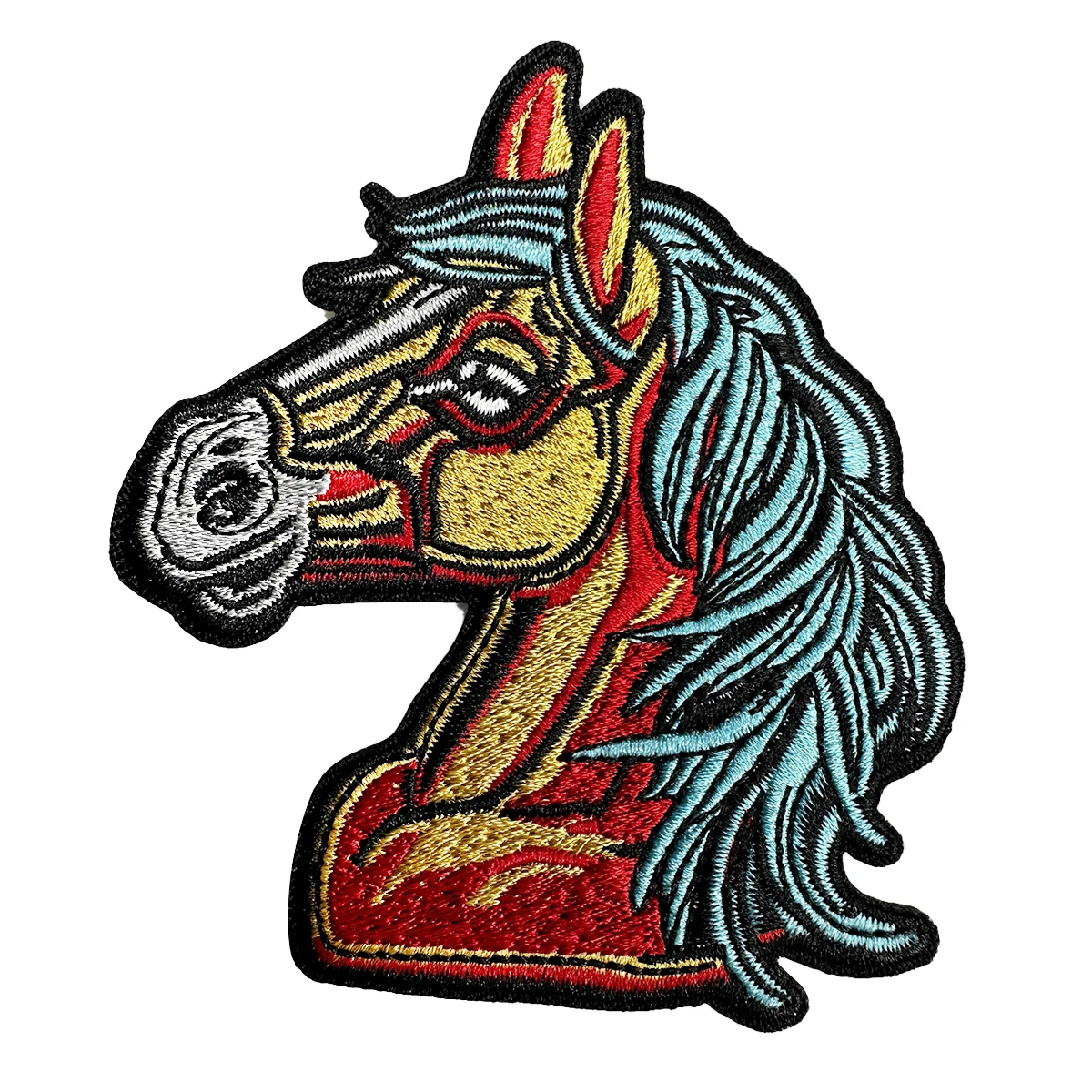 Colorful Horse Embroidered Patches Iron on Sewing on Clothes Hats Cartoon Mythical Stories Horse Decorate Embroidery Patch DIY