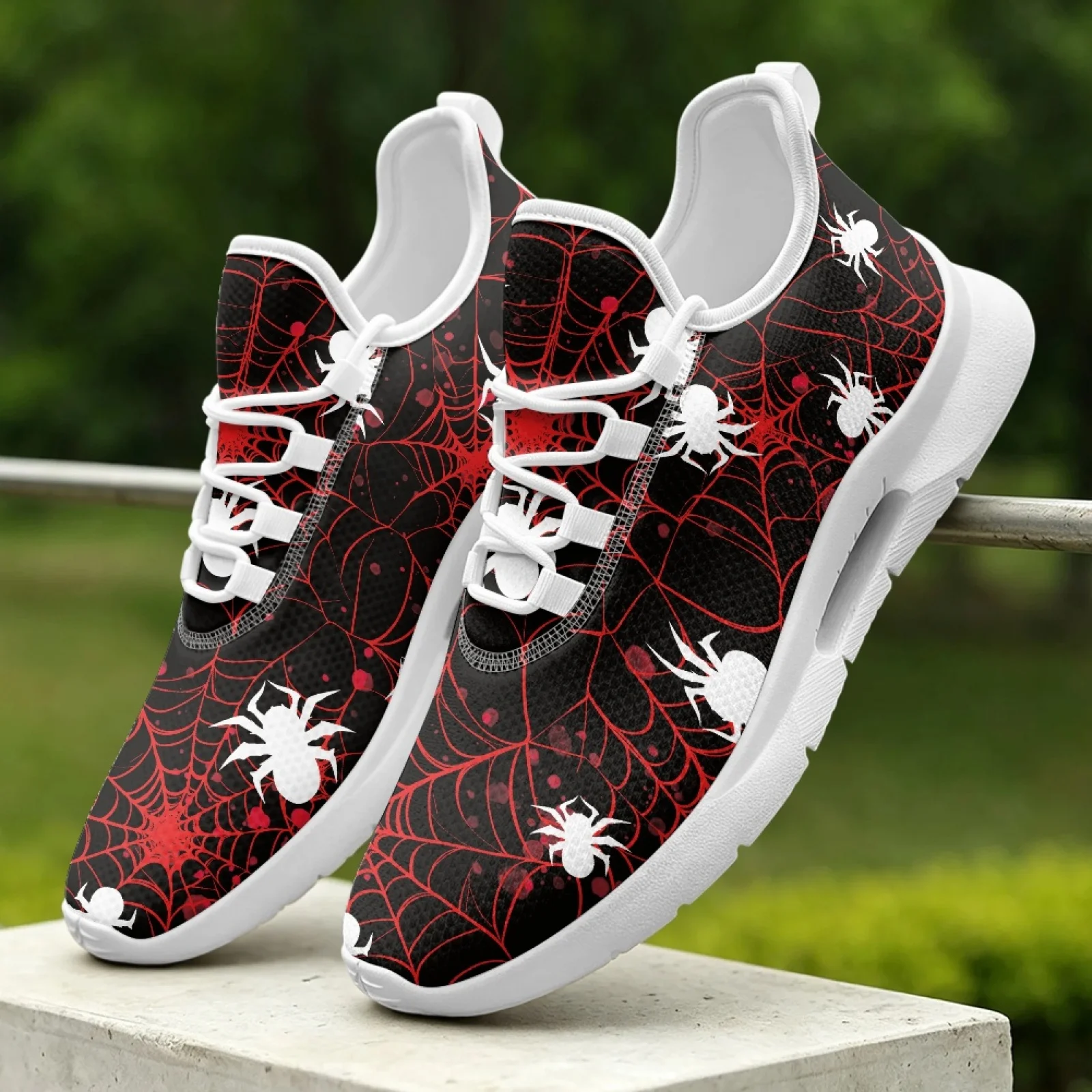 XIXIRIMIDO Women's Lace-up Casual Shoe Nurse Shoes Women's Sandals Men's Sneakers and Casual Shoes Tenis Feminino Spider Red