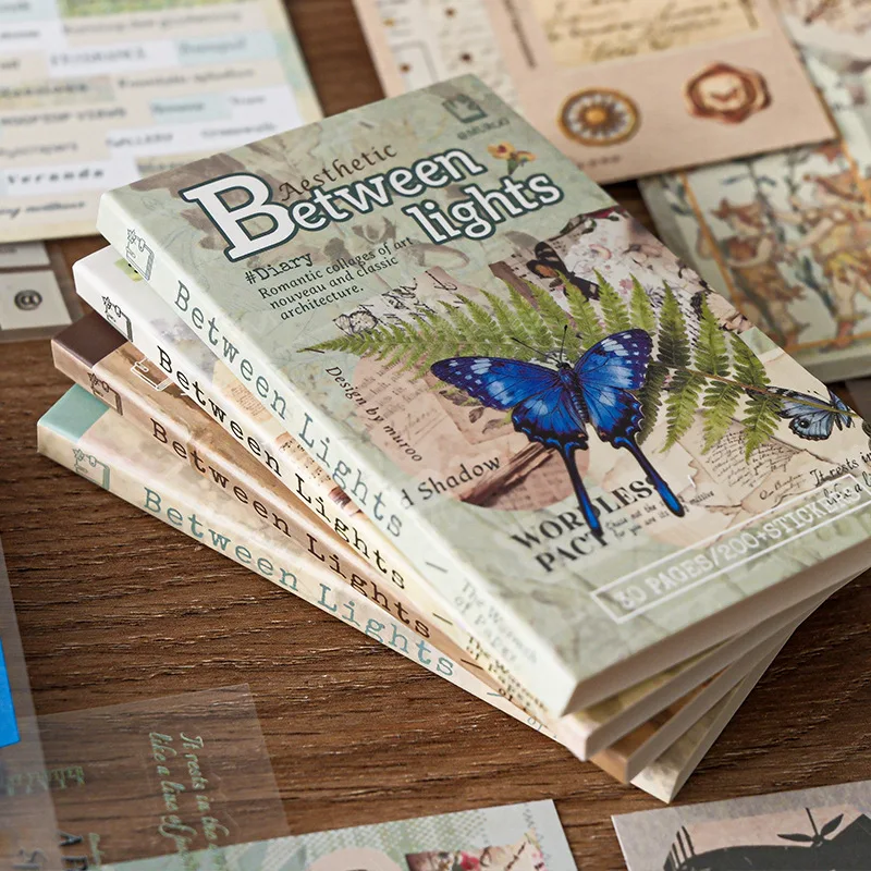 

30pcs Kawaii Stationery Stickers Light and Shadow Between the Pages Junk Journal Planner Decorative Sticker Scrapbooking