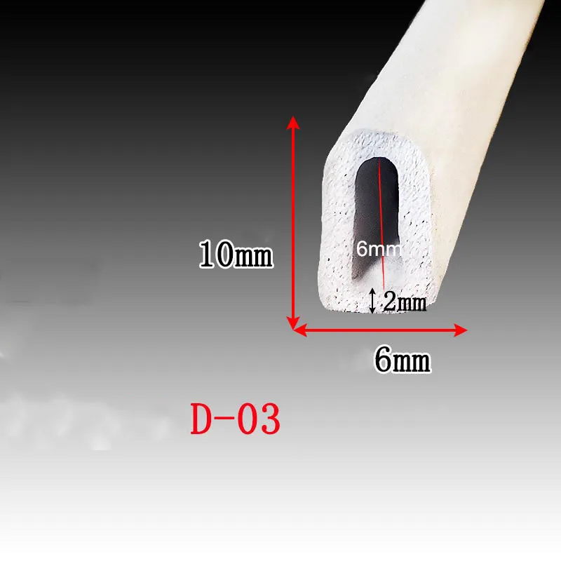 1/3/5 Meter Door And Windows Sealing Strip Self-Adhesive D-Shape EPDM Foam Weatherstrip For Car Distribution Cabinet Accessories