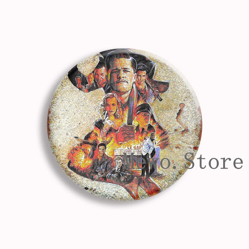 Classic War Movies Inglourious Basterds Soft Button Pin Quentin Film Brooches Badge Movie Lovers Collect Friends Gifts