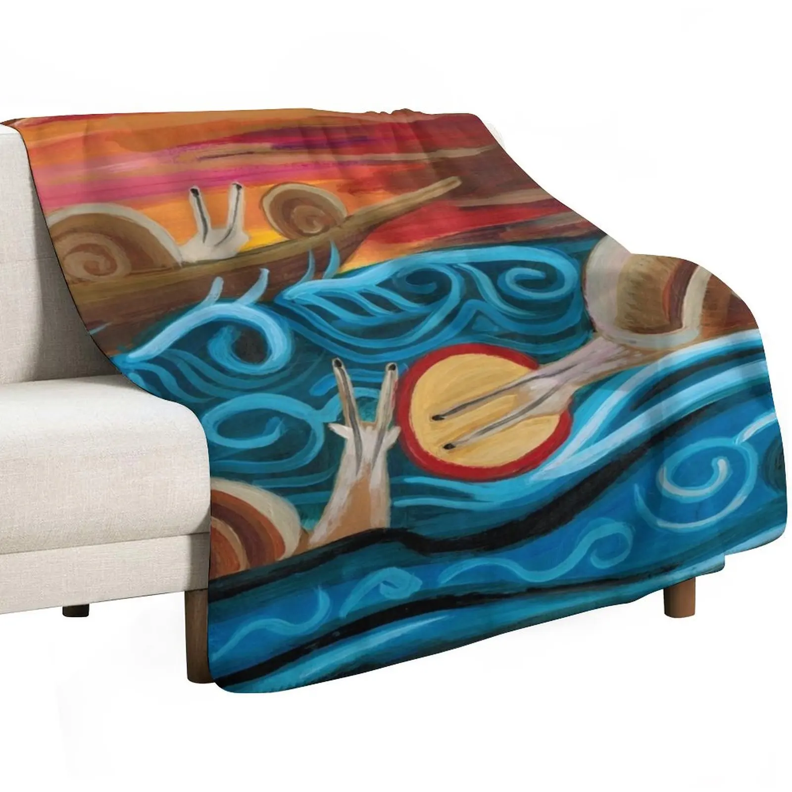 Snail Jesus Walks on Water and Saves Drowning Peter Throw Blanket Cozy Napping Blanket Gift for Mom Dad