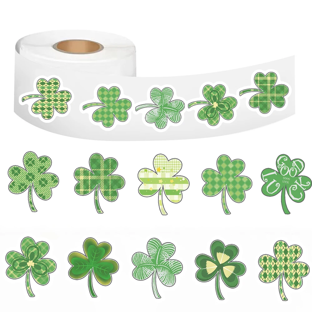 500 قطعة/لفة الحظ سانت باتريك DayStickers الهاتف الأخضر الكرتون مقاوم للماء دراجة الإبداعية دراجة الشارع الشهير الكتابة على الجدران ملصق #6