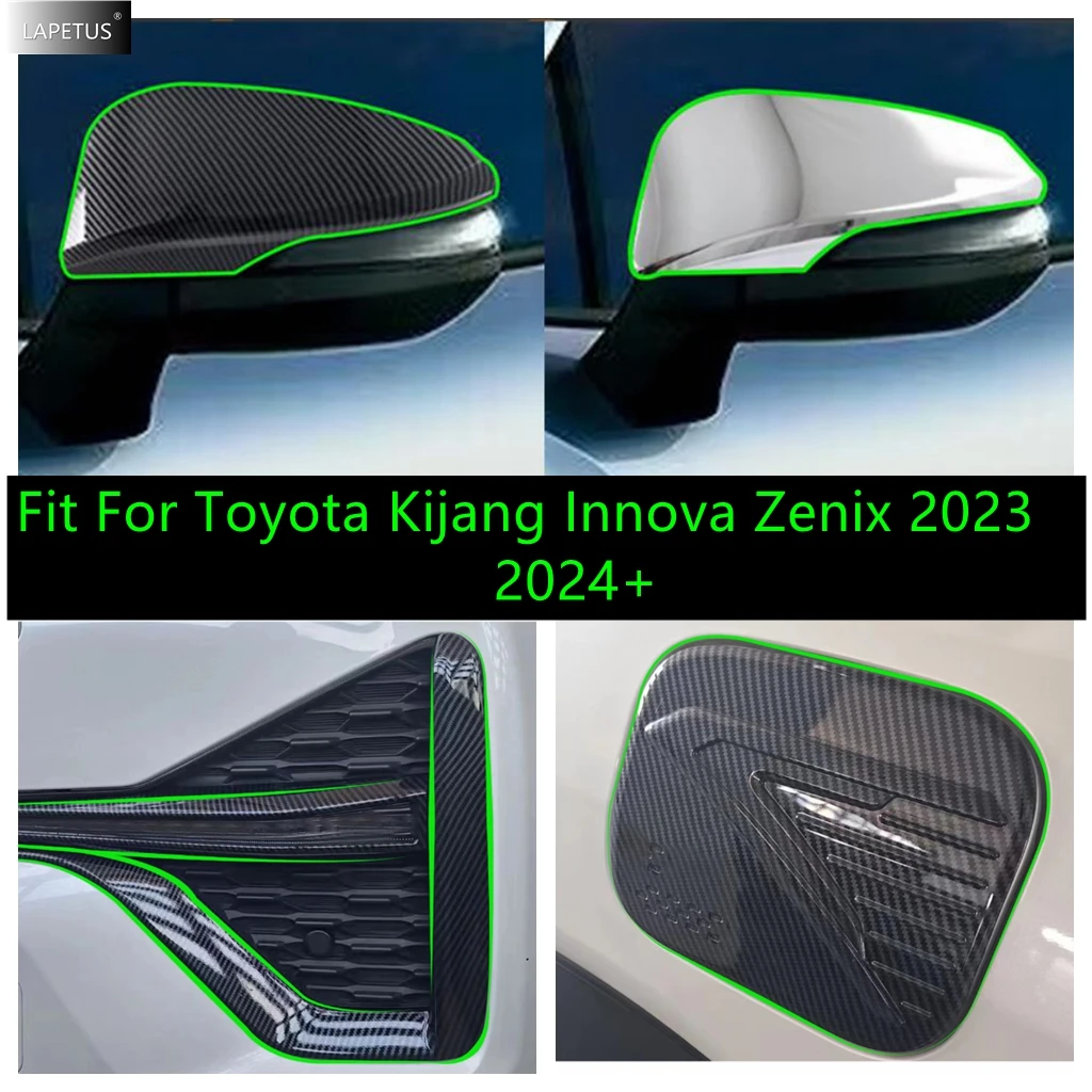 

For Toyota Kijang Innova Zenix 2023 2024 Front bumper Strip / Rearview Mirror / Front Fog Lights Cover Trim ABS Car Accessories