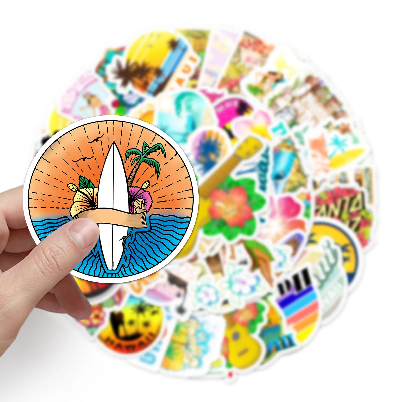 50Pcs Cartoon Hawaii Series Graffiti Stickers Suitable for Laptop Helmets Desktop Decoration DIY Stickers Toys Wholesale