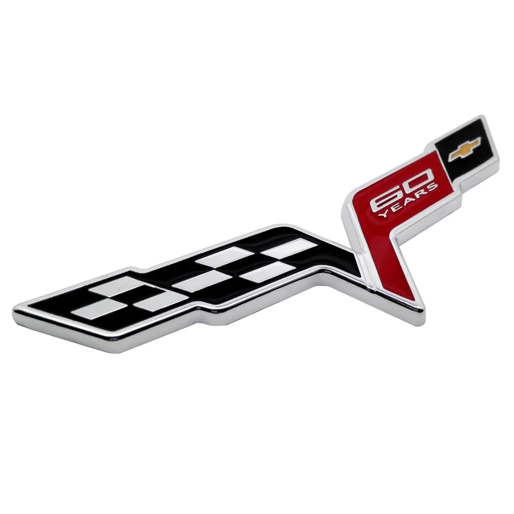 3D Metal Car Emblem Sticker Accessories for Chevrolet Badge Corvette 60 Years Camaro Aveo Cruze Malibu Captiva Trax Niva Captiva