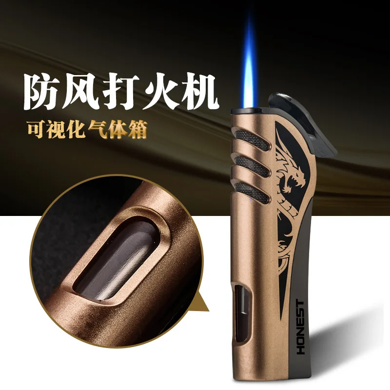 

Wholesale Refillable Lighter Windproof Blue Flame Cigar Lighter Creative Smoking Accessories