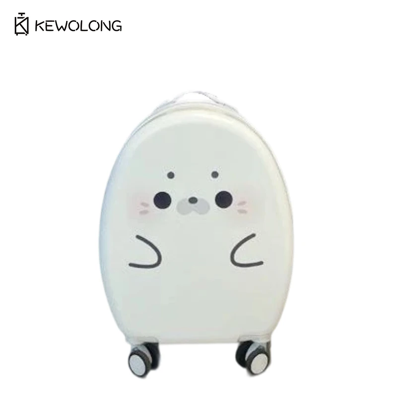 Cute Seal Cartoon Spinner Suitcase 20 Inch, Lightweight Hardside Carry On Luggage, Durable Travel Trolley