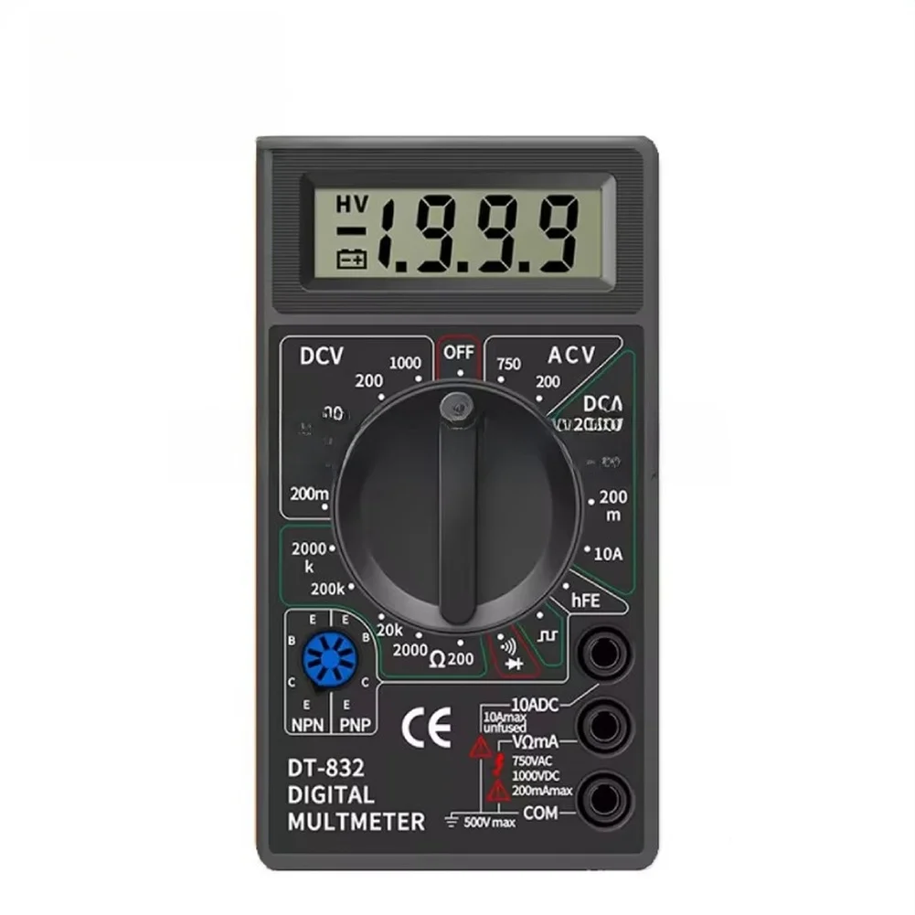 DT832 Digital Multimeter for Students and Technicians Performing Voltage Resistance Diode and Transistor Parameter Tests