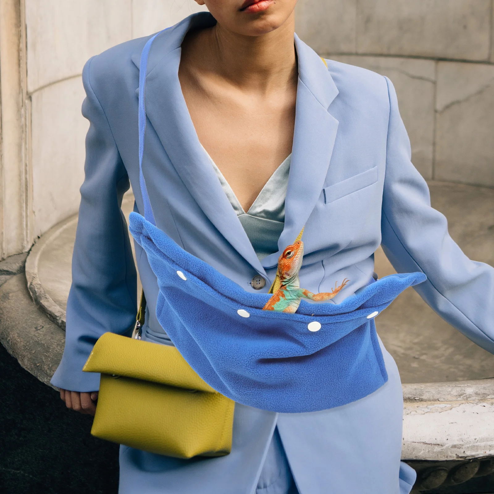 

Lightweight Reptile Sling Carrier Sturdy Flannelette Material Pet Travel Bag for Lizards Chinchillas Guinea Pigs Portable