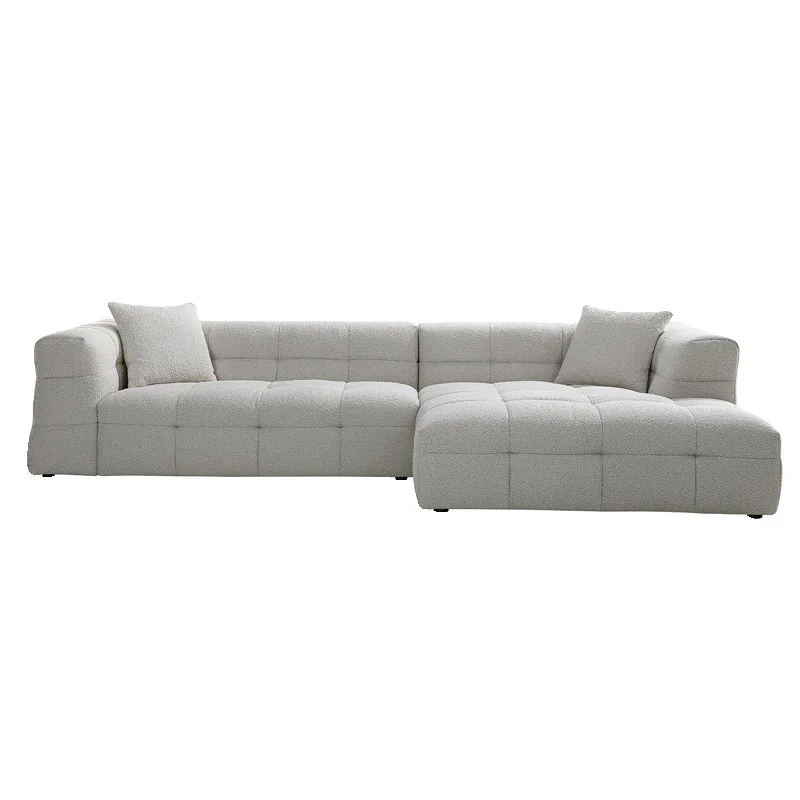 

Cream style living room fabric sofa straight row, modern marshmallow light luxury marshmallow cloud sofa