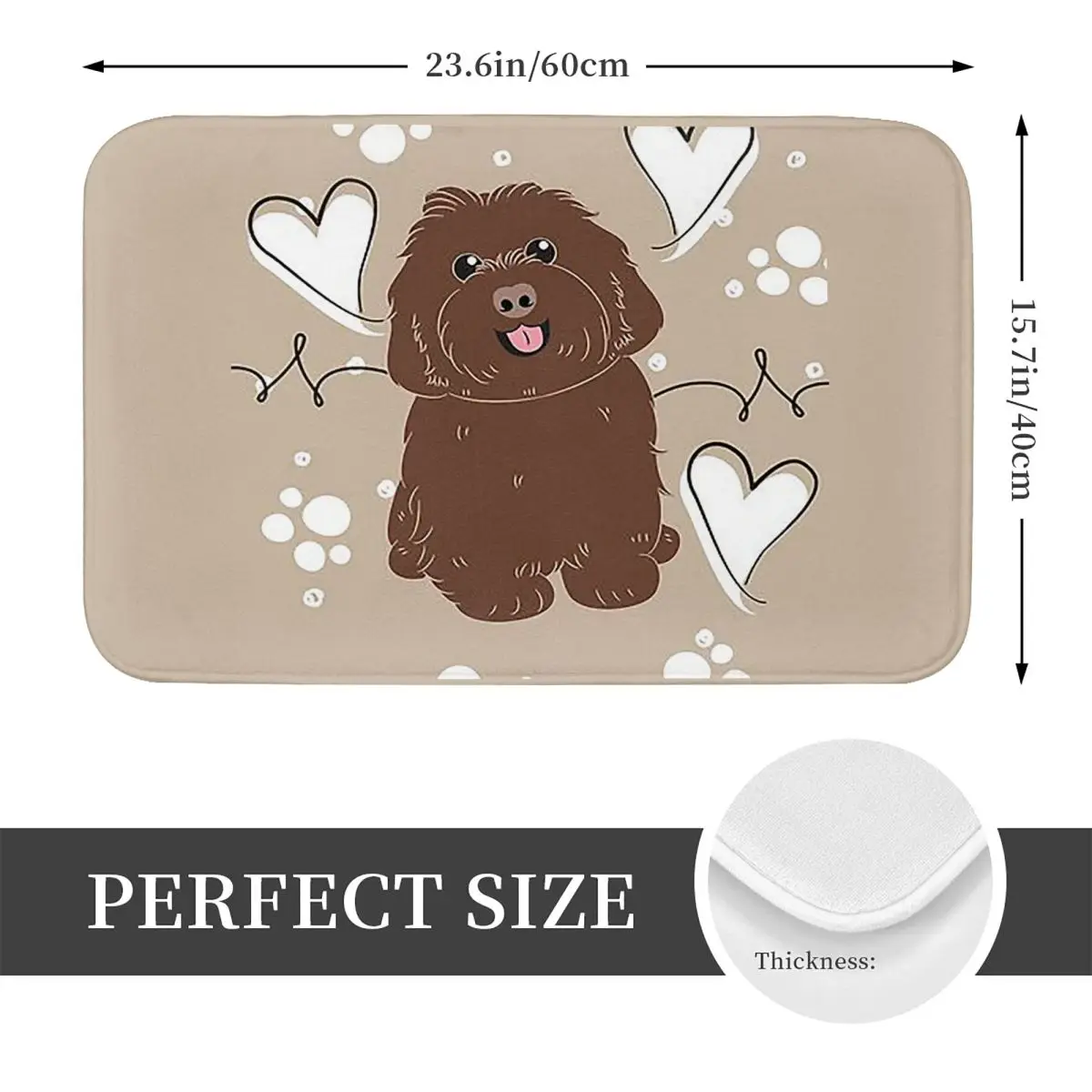 Love Chocolate Havanese Dog Anti-slip Doormat Floor Mat Cushion Carpet Rug for Kitchen Entrance Home Balcony Footpad Mats