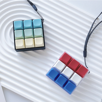 1PCS Keyboard Key Toy 9 Buttons Keyboard Fidget Keychain Stress Relief Keyboard Keyboard Caps Toy To Relief Stress Pass The Time