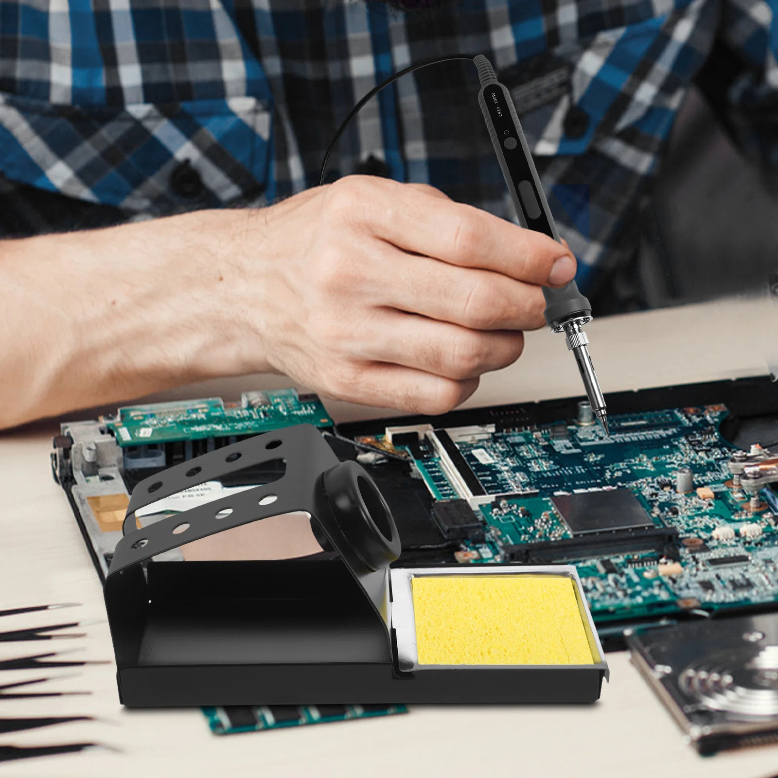 30 Uds limpiador de puntas de pistola para soldar esponja resistente a altas temperaturas 35x55mm Kit de esponja de soldadura de repuesto rectangular para soldadura