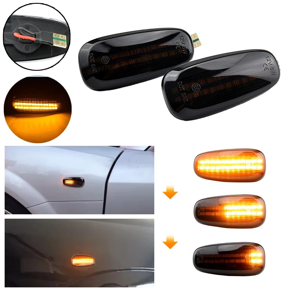 2x динамический указатель поворота для Opel Zafira A 1999-2005 для Opel Astra G 1998-2009, боковой габаритный фонарь, последовательный поворотник