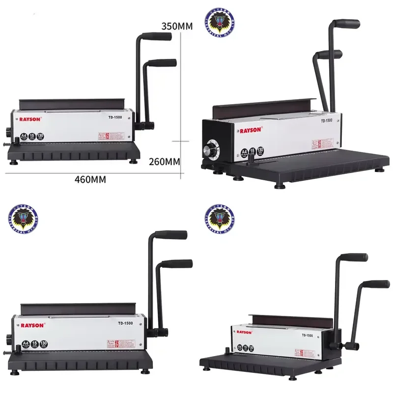 RAYSON TD-1500 Manual High Quality Binding Machine 34 Hole Double Wire Binder for A4 Sheets