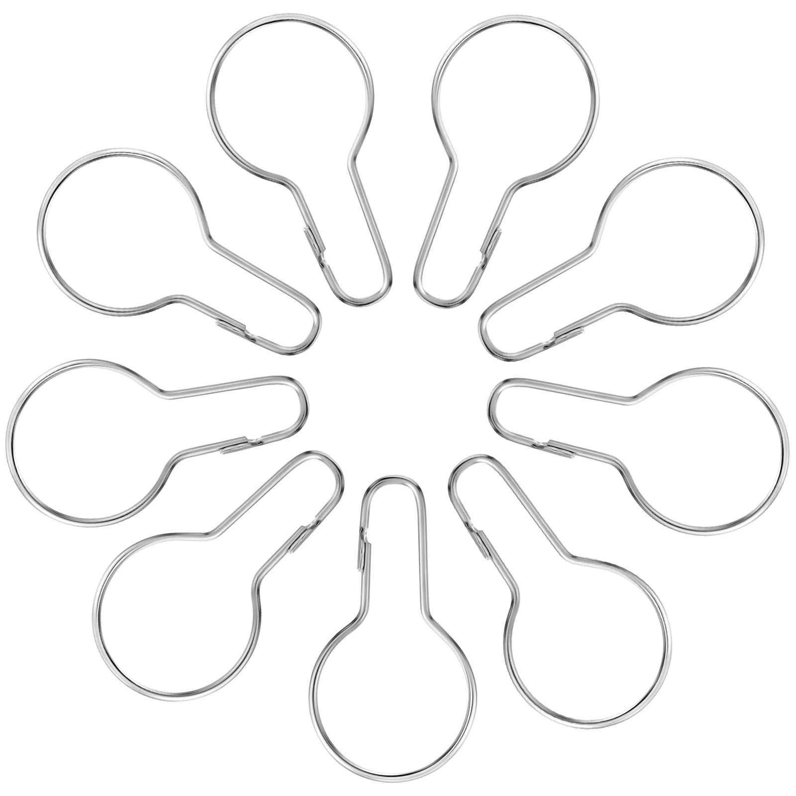 

20 Pcs Curtain Hooks Gourd Shaped Rust Proof Bathroom Silver Easy Install Curtain Buckles Home Decor Accessories