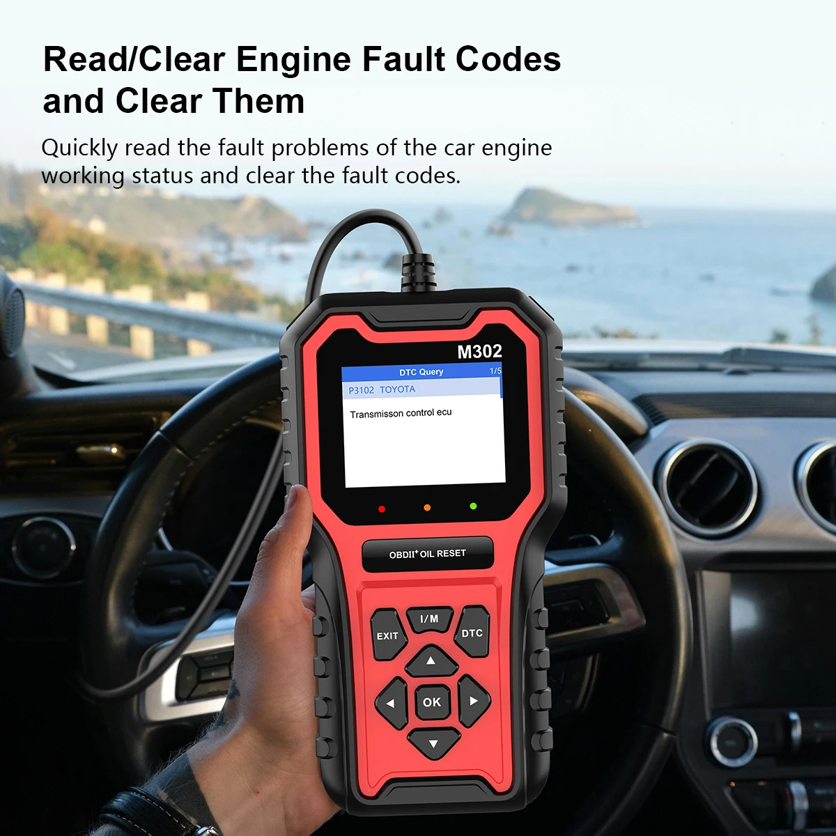 Car OBD2 Scanner M302 Clear Fault Car accessories Automotive Fault Diagnosis Tool Multi-language Code Reader