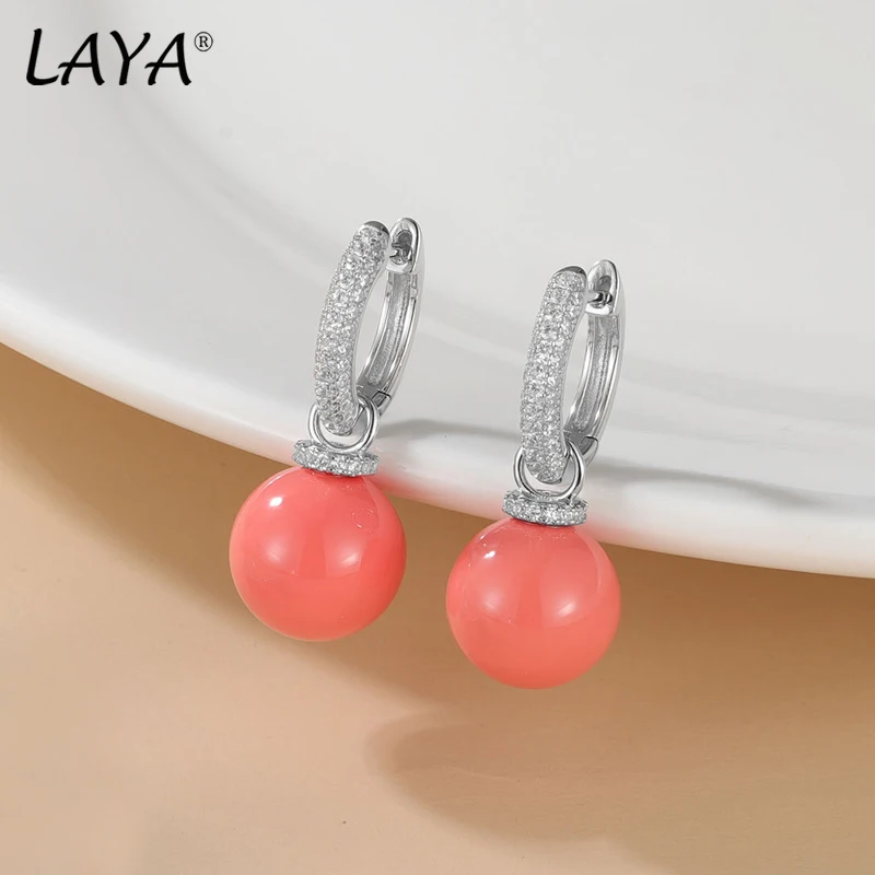 LAYA  New Fashion Turquoise Earrings Zircon 100%925 Sterling Silver Silver plated lawrencium Earrings Women Jewelry Gift 2024