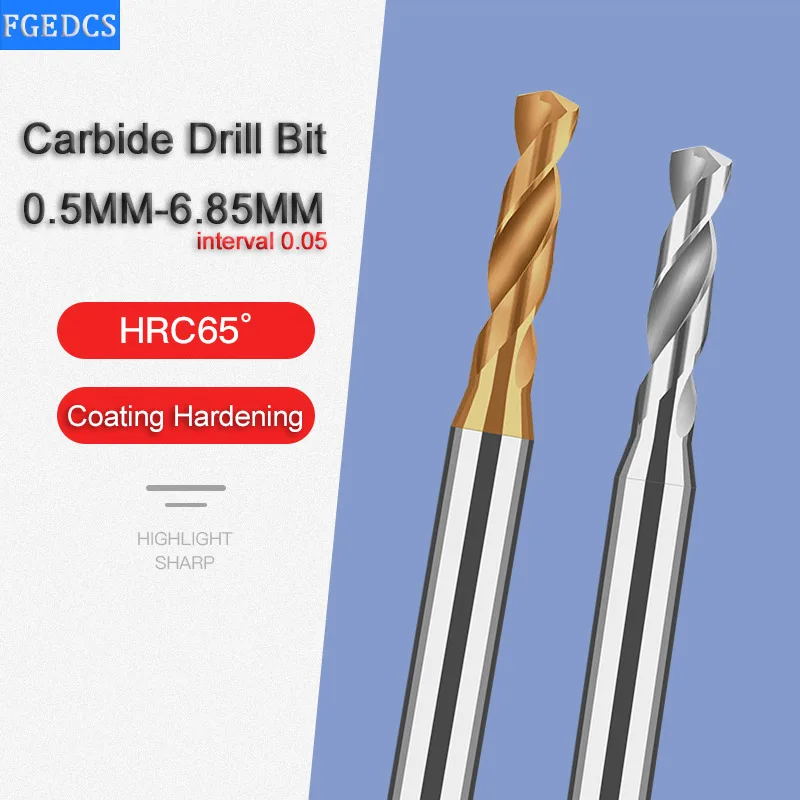 Wiertło z węglika wolframu stałe do stal aluminiowa wiertła do obróbki metalu 0.5-6.8mm pokrywające wysokowydajne narzędzie do robienia otworów CNC