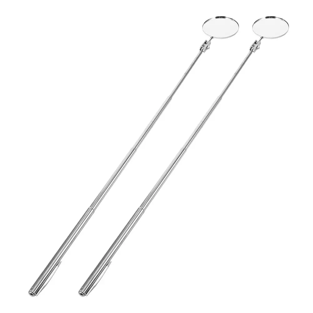 

2Pcs Automotive Chassis Inspection Mirror Telescopic Foldable Durable Portable Silver Mechanic Car Diagnostic Tools