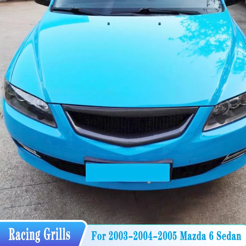 

For 2003-2005 Mazda 6 Car Grille Racing Grills Front Bumper Refitting Grille High Quality ABS Plastic Tuning BodyKit Accessories