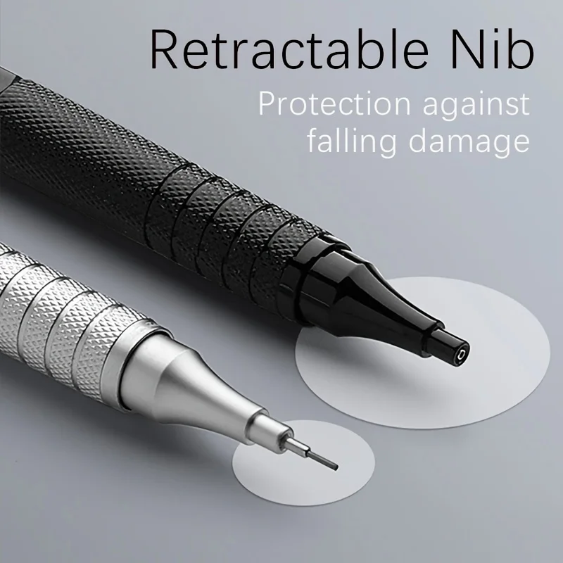 JOMPENS Metall-Druckbleistift 0,7/0,9/0,3mm Nachfüllbar mit Niedrigem Schwerpunkt Automatischer Bleistift für Kunst, Malen, Schreiben und Schreibwaren – Detail 9
