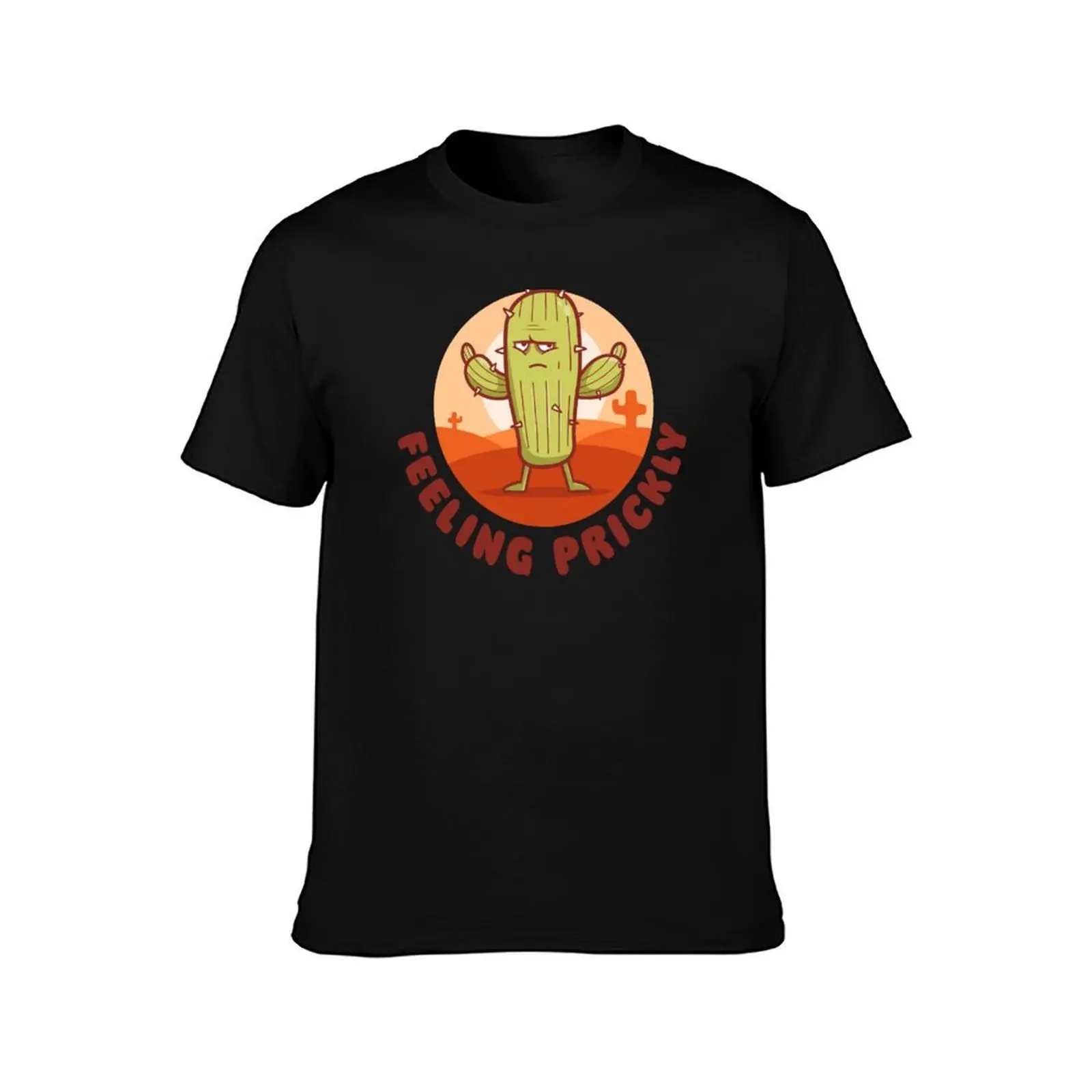 Feeling prickly cactus (on light colors) T-Shirt, Summer Casual Cotton Tee, Oversized Streetwear Tops, Vintage Graphic Print