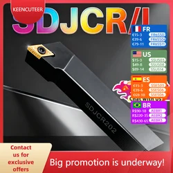 Outil de tournage externe SDJCR1212 SDJCR1616 SDJCR2020 SDJCR2525 SDJCR3232 SDJCR SDJCL barre de tour support de tour, barre de coupe CNC