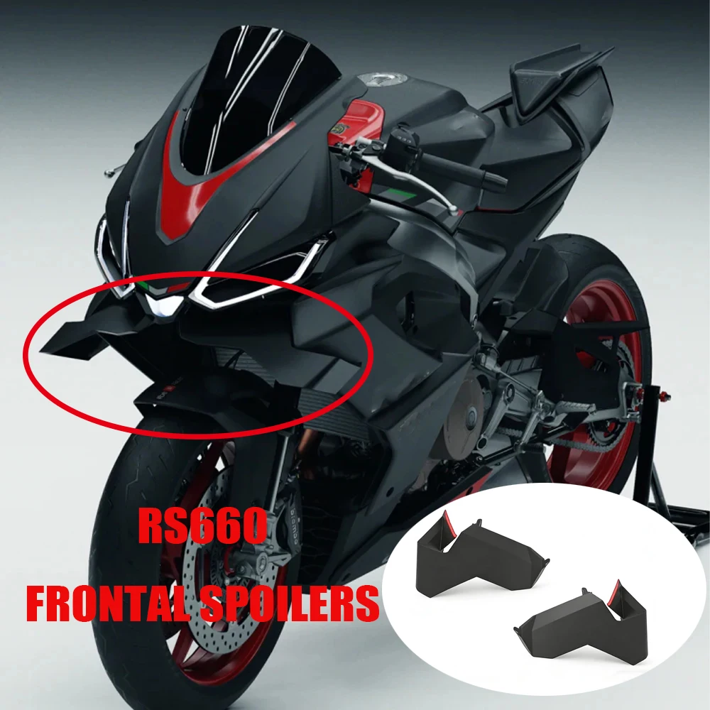 

RS660 2024 Wind Wing Cover Cone Aerodynamics Fairing Winglets For Aprilia RS 660 2021-2026 2025 2024Motorcycle Front Lip