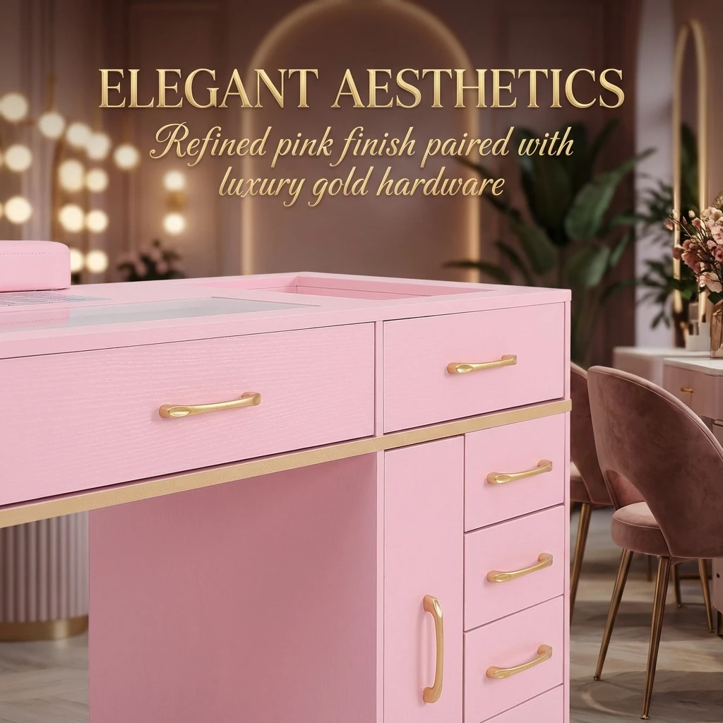 Modern Design Professional Nail Manicure Table for Spa and Beauty Salons with Gel Nails Compatibility