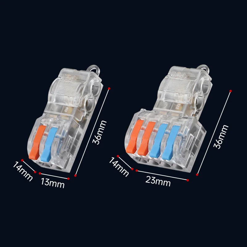 T-type Electrical Wire Connector Stripping-free Brancher Quick Cable Wiring Terminal Block Copper Core Two-in Four-out Branch