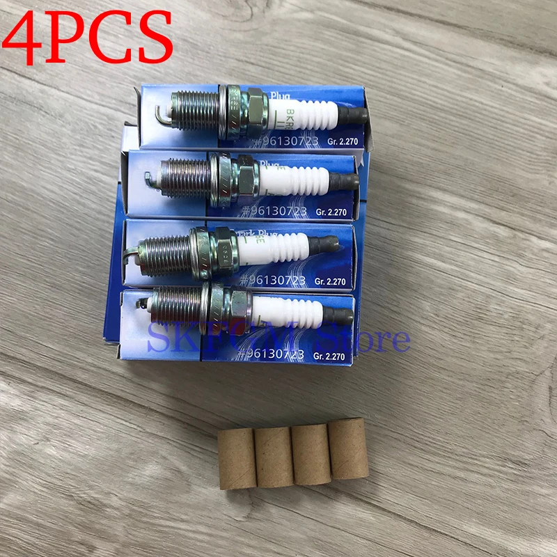 4PCS Spark Plug For Chevrolet Aveo Cruze Buick Excelle Daewoo Nubira Cadillac Pontiac 96130723