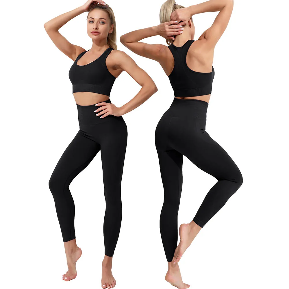 2023 NEW Yoga Set Seamless Gym Sets Women Gradient Fitness Sports Suit Workout Fitness Sportswear Stretch Sportswear Legging