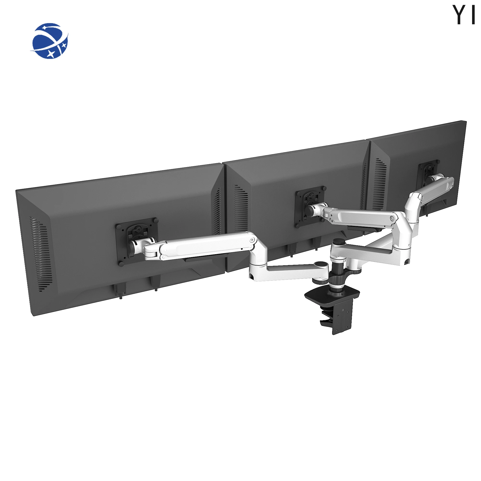 YYHC Type High Quality Free Standing 3 Arm Monitor Stand Bracket Tv Wall Mount Sell Well New Desktop Monitor Holder Newsence CN;