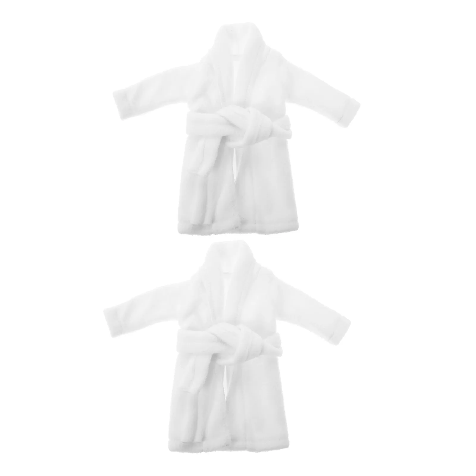 

2Pcs Elf Bathrobe Set Christmas Mini Santa Clothes Holiday Dollhouse Accessories Easy Dress Xmas Decoration Dolll Clothes