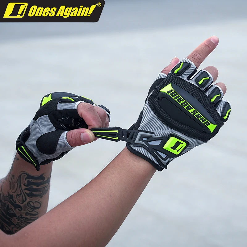 

2024 Newest OnesAgain! Summer Motorcycle Half-finger Anti-fall Gloves Men Women Breathable Fashion High-end MTB Cycling Gloves