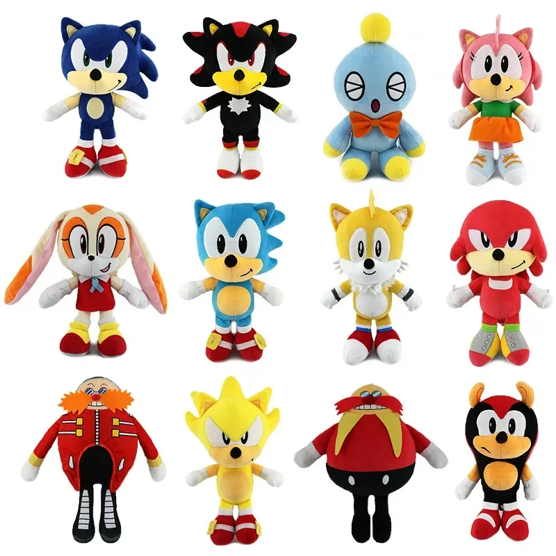 25-28cm Anime Plüsch puppe Spielzeug Igel Super Sonic Schatten Knöchel Amy Rose Cartoon hochwertige kreative periphere Geburtstags geschenk