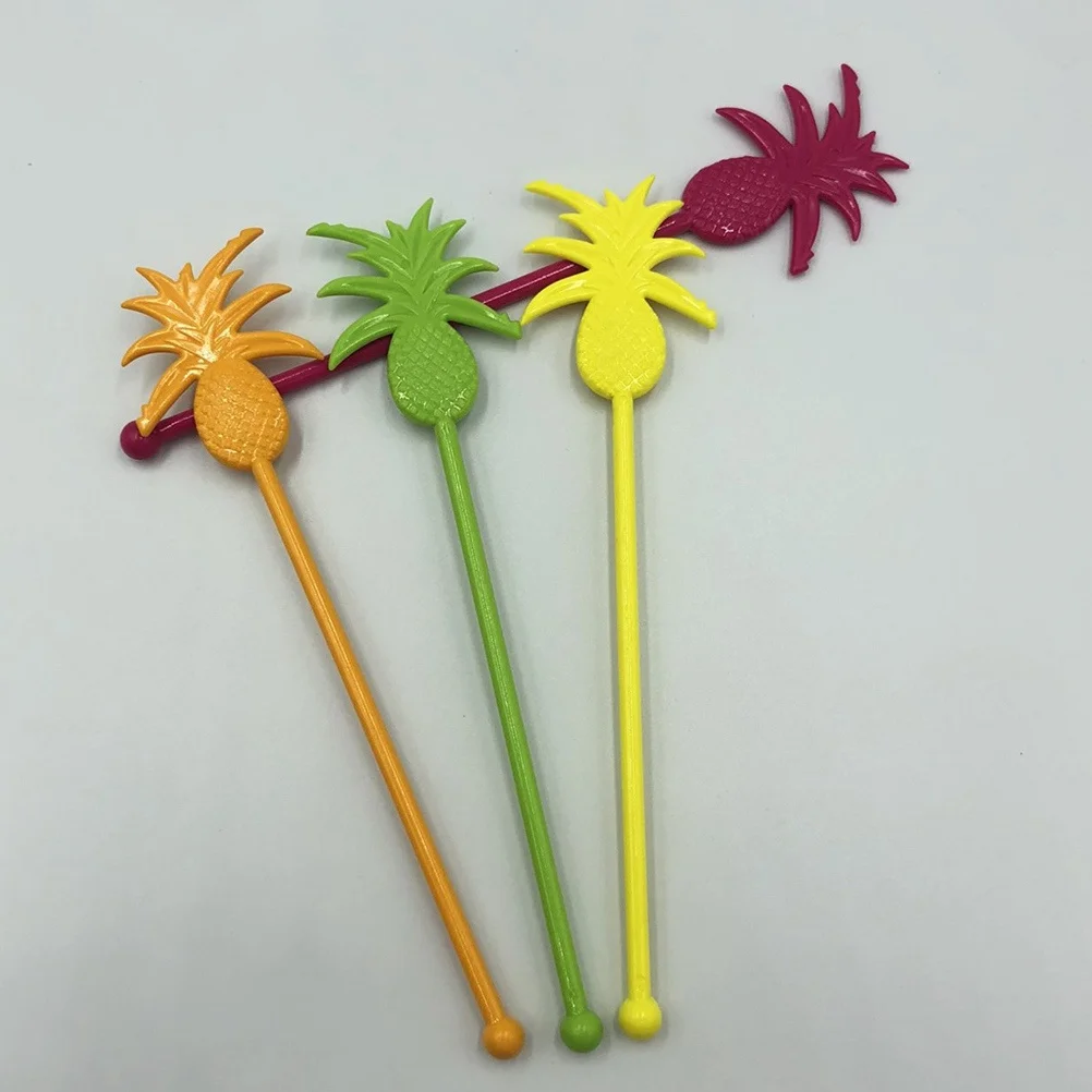

6 Pcs Reusable Drink Stirrers Pineapple Decorative Stirring Mixing Sticks Mixer Creative Mixed