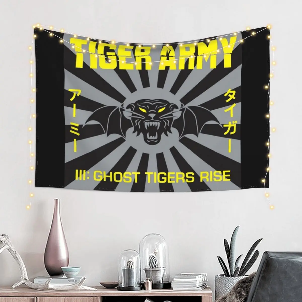 

Tiger Army iii ghost tigers rise Tapestry Home Decorations Aesthetic Custom House Decoration Wall Decoration Items Tapestry
