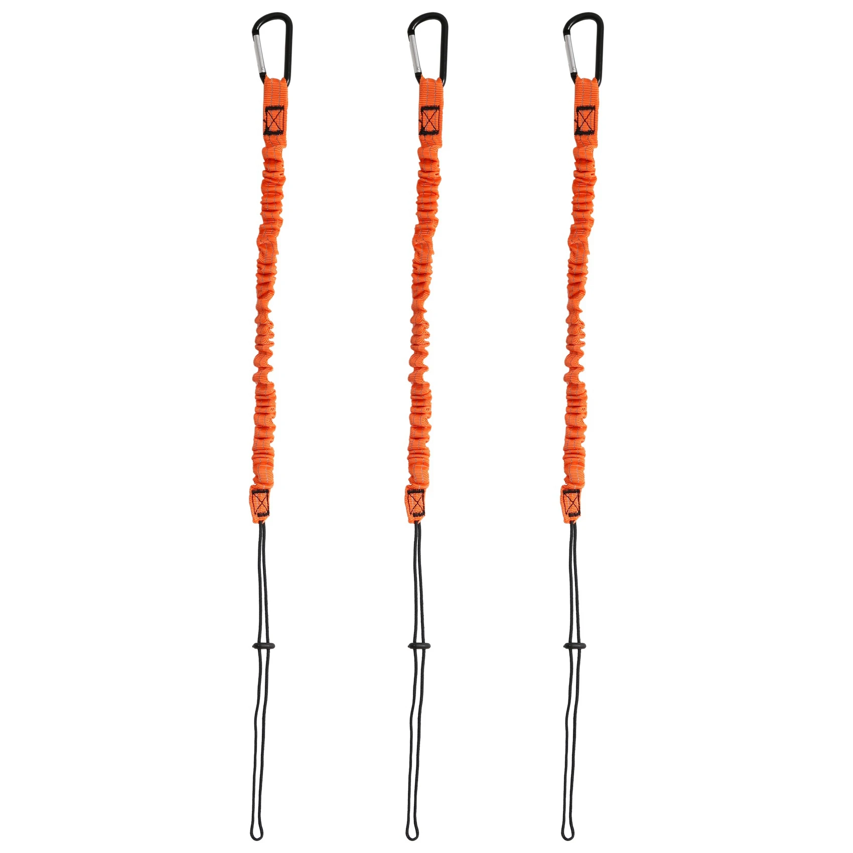 Cordão de ferramenta, cordão de 3 peças com mosquetão, cordão ajustável de absorção de choque para ferramentas de trabalho