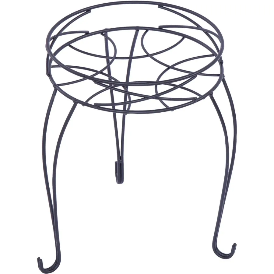 

13IN Round Matte Black Metal Plant Stand