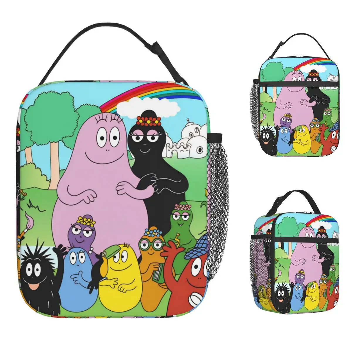 

Сумка для обеда Barbapapas, повседневная сумка для обеда для детей, офисная портативная сумка-холодильник, водонепроницаемая сумка с графическим дизайном, сумки для еды
